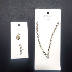 J. Crew Charm Collection Necklace 16" and 2-Pack Charm Set NWT!